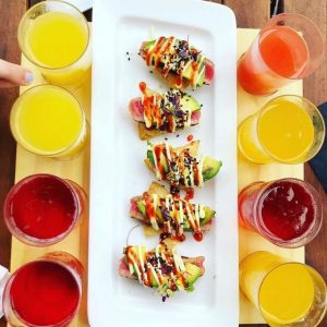 Ahi Tuna Nachos at Las Americas with Mimosa Flights