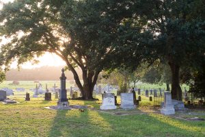 Cemetery with headstones