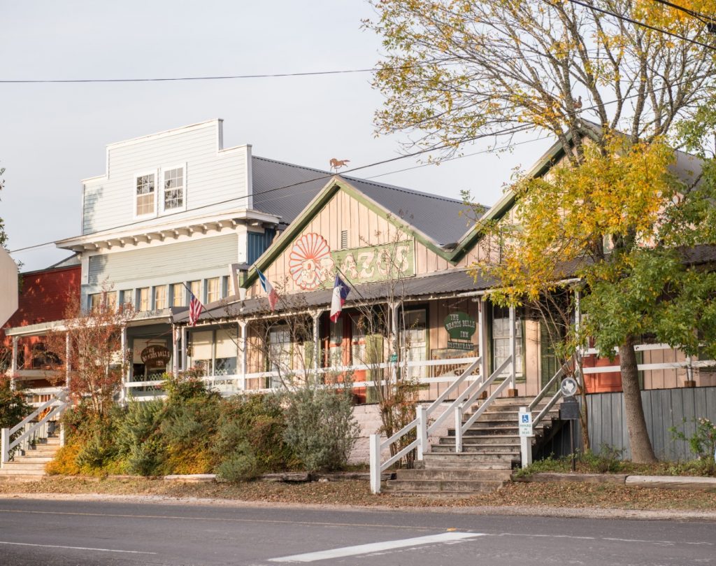 Downtown Burton. An outside shot of the Brazos Belle Inn Restaurant.