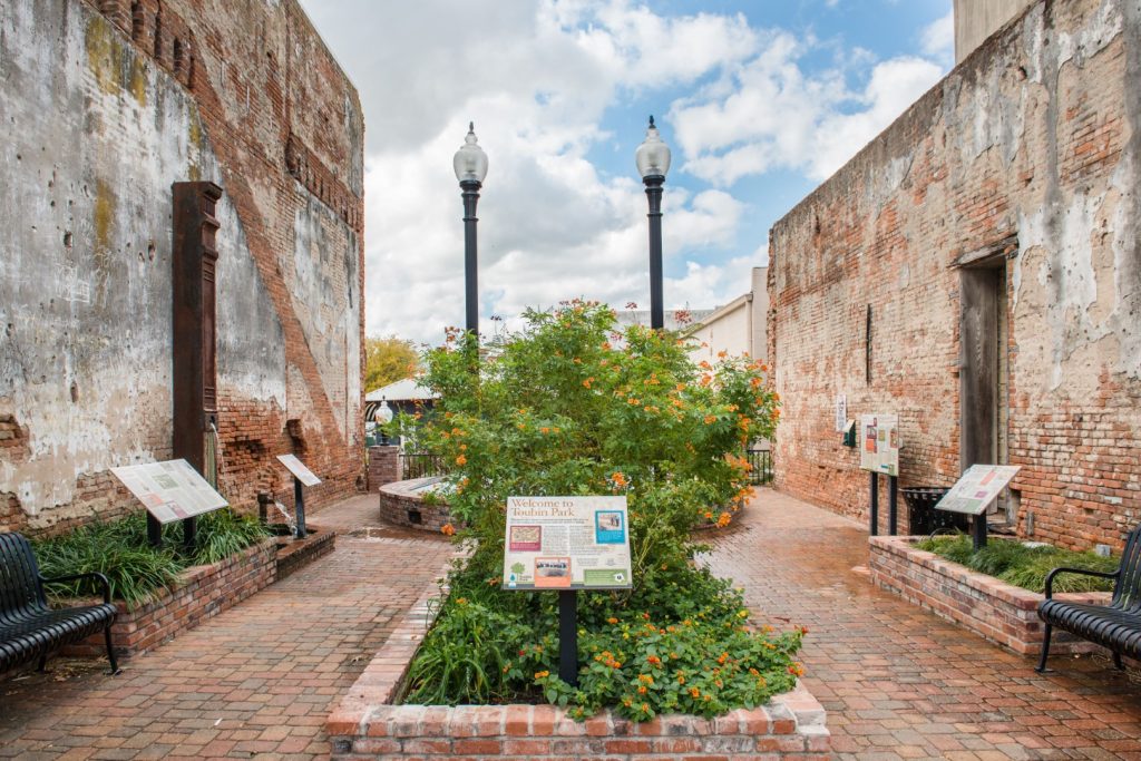 Toubin Park, which is a pocket park in Downtown Brenham