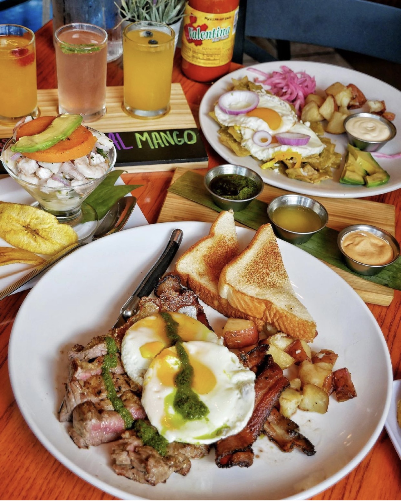 Breakfast dishes at Las Americas.